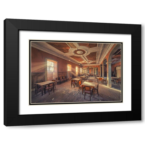 The Dining Room Black Modern Wood Framed Art Print with Double Matting by Haker, Matthias