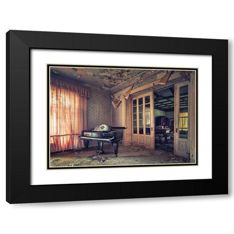 Faded Melodies Black Modern Wood Framed Art Print with Double Matting by Haker, Matthias