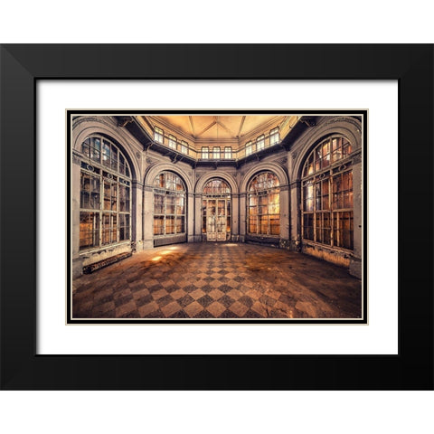 Carousel Black Modern Wood Framed Art Print with Double Matting by Haker, Matthias
