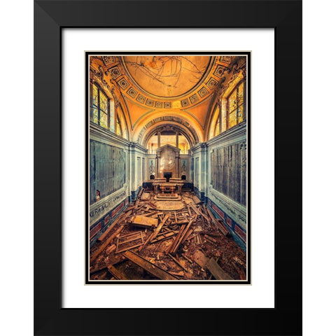 Left to Crumble Black Modern Wood Framed Art Print with Double Matting by Haker, Matthias
