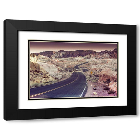 Snake Road Black Modern Wood Framed Art Print with Double Matting by Lichtenwalter, Tom