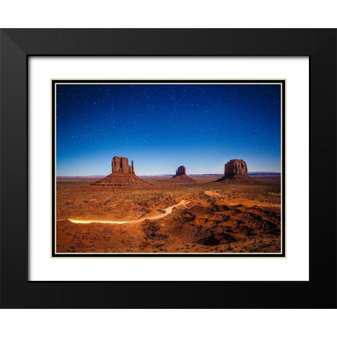 Monument Valley Stars Black Modern Wood Framed Art Print with Double Matting by Lichtenwalter, Tom