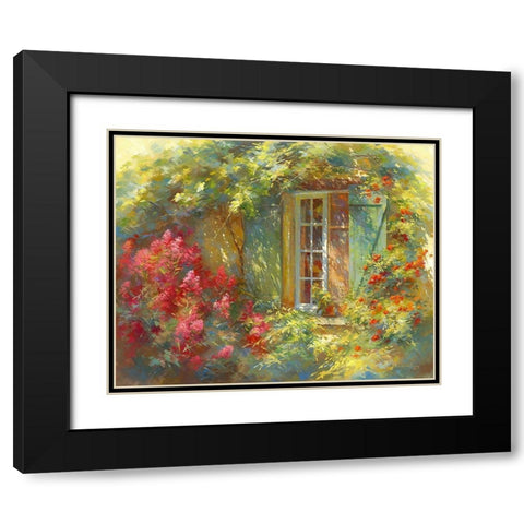 Charme Provencale Black Modern Wood Framed Art Print with Double Matting by Messely, Johan