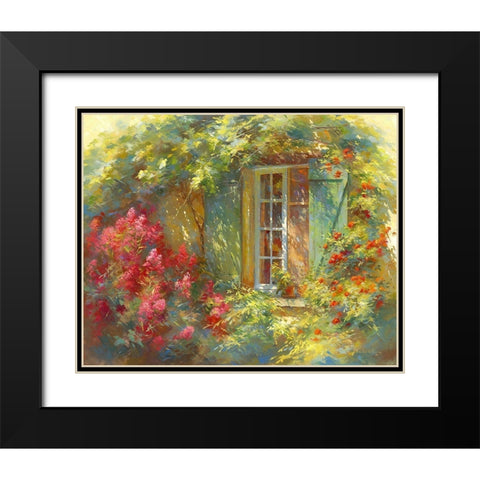 Charme Provencale Black Modern Wood Framed Art Print with Double Matting by Messely, Johan