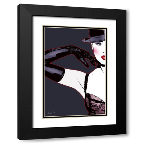 Cabaret Glamour Black Modern Wood Framed Art Print with Double Matting by Beaudenon, Thierry