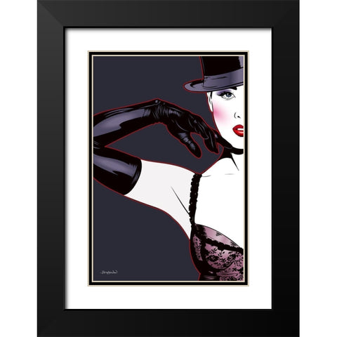 Cabaret Glamour Black Modern Wood Framed Art Print with Double Matting by Beaudenon, Thierry