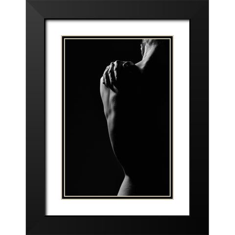 Black and White Shadows Black Modern Wood Framed Art Print with Double Matting by Milillo, Marco
