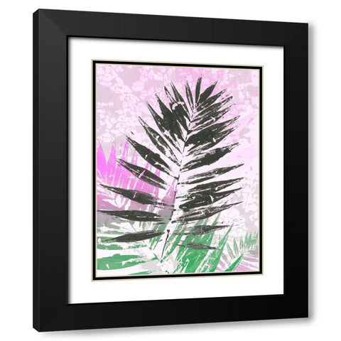 Leaf Study rose II Black Modern Wood Framed Art Print with Double Matting by SARA Design