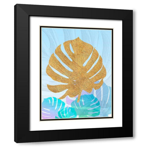 Goldnes Sommerblau II Black Modern Wood Framed Art Print with Double Matting by SARA Design