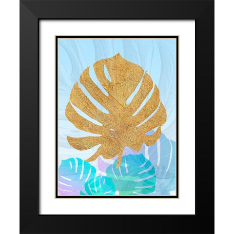 Goldnes Sommerblau II Black Modern Wood Framed Art Print with Double Matting by SARA Design