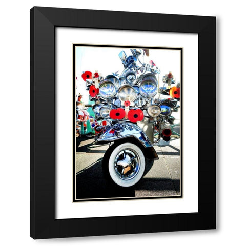 Vespa Dreams Black Modern Wood Framed Art Print with Double Matting by Copeland, Gill