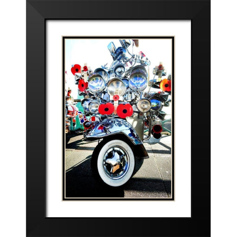 Vespa Dreams Black Modern Wood Framed Art Print with Double Matting by Copeland, Gill
