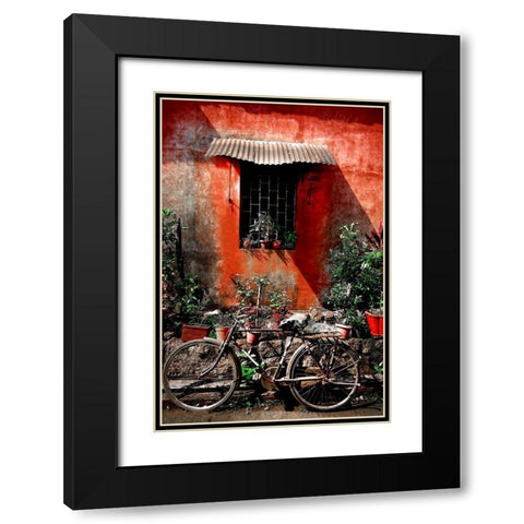 Indian Bicycle Black Modern Wood Framed Art Print with Double Matting by Copeland, Gill