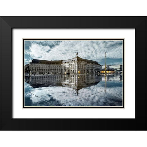 Water Mirror-Bordeaux - Infrared Photography  Black Modern Wood Framed Art Print with Double Matting by Gee, Tonee
