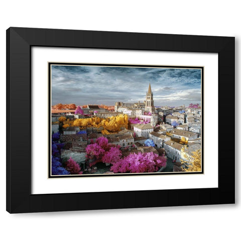 Surreal Vision of Saint-Emilion - Infrared Photography  Black Modern Wood Framed Art Print with Double Matting by Gee, Tonee