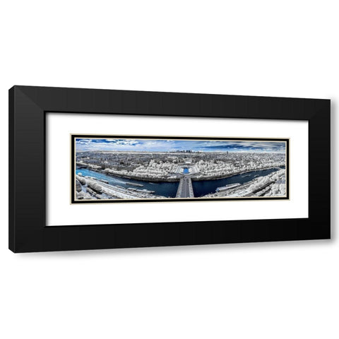 Trocadero Panorama-Shot from Eiffel Tower-Paris - Infrared Photography  Black Modern Wood Framed Art Print with Double Matting by Gee, Tonee