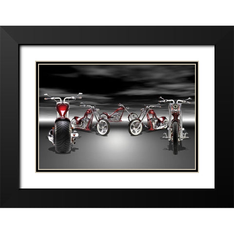 Bahrain Black Modern Wood Framed Art Print with Double Matting by Hillert, Peter