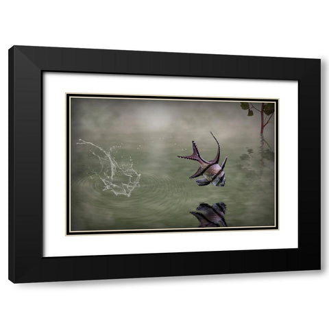 Banggai Cardinalfish Black Modern Wood Framed Art Print with Double Matting by Visser, Michiel