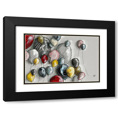 Sans titre III Black Modern Wood Framed Art Print with Double Matting by Maurier, Geraldine