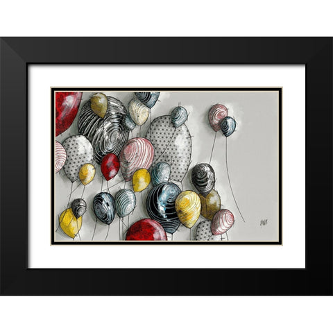Sans titre III Black Modern Wood Framed Art Print with Double Matting by Maurier, Geraldine