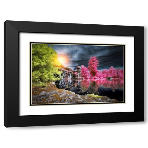 Majolan Black Modern Wood Framed Art Print with Double Matting by Gee, Tonee