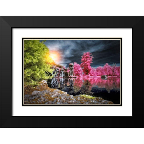 Majolan Black Modern Wood Framed Art Print with Double Matting by Gee, Tonee