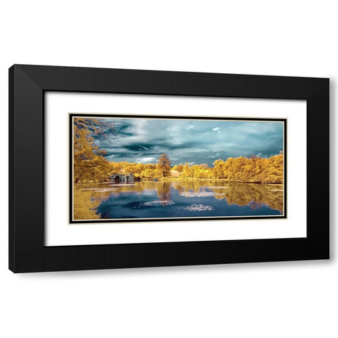 Majolan-the Lake Black Modern Wood Framed Art Print with Double Matting by Gee, Tonee