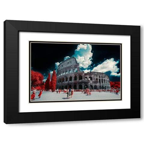 Roma-Colesium Black Modern Wood Framed Art Print with Double Matting by Gee, Tonee