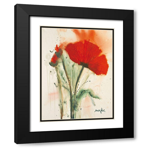 Mohnblumenstrauss II Black Modern Wood Framed Art Print with Double Matting by Marthe