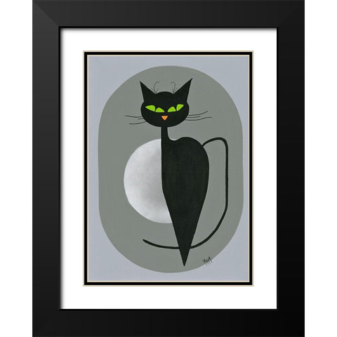 Lady Black Modern Wood Framed Art Print with Double Matting by ANNA