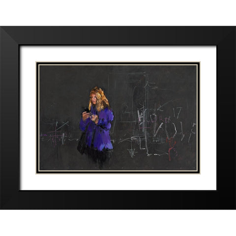 Mobile Black Modern Wood Framed Art Print with Double Matting by Groenhart, Jan