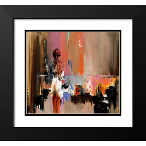 White Dress Black Modern Wood Framed Art Print with Double Matting by Groenhart, Jan