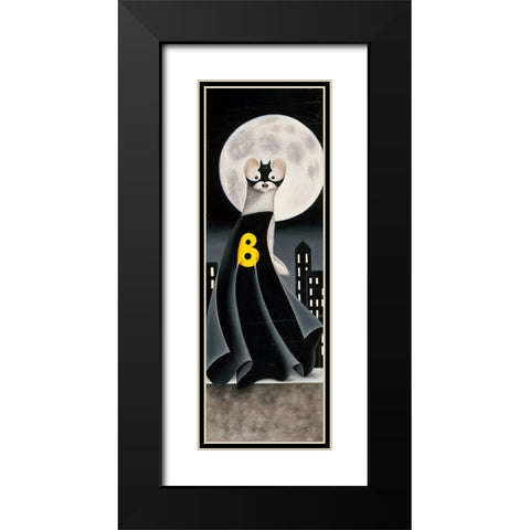 Bat Belette IV Black Modern Wood Framed Art Print with Double Matting by Ann R