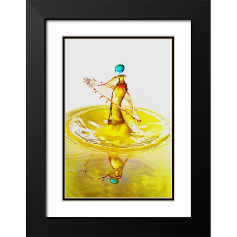 Yellow Dancer Black Modern Wood Framed Art Print with Double Matting by Sanchez, Manuel