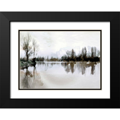 Stiller See Black Modern Wood Framed Art Print with Double Matting by Baumann, Matthais