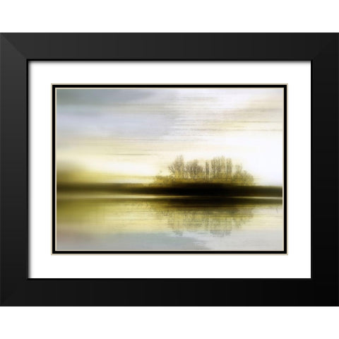 Morgennebel Black Modern Wood Framed Art Print with Double Matting by Baumann, Matthias
