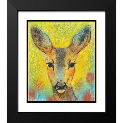 Rehkitz II Black Modern Wood Framed Art Print with Double Matting by Botman, Loes