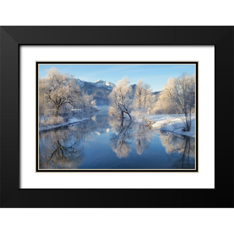 Winterland Black Modern Wood Framed Art Print with Double Matting by Steger, Uwe