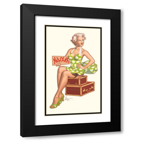 Embarquement immediat Black Modern Wood Framed Art Print with Double Matting by Hitte, Patrick