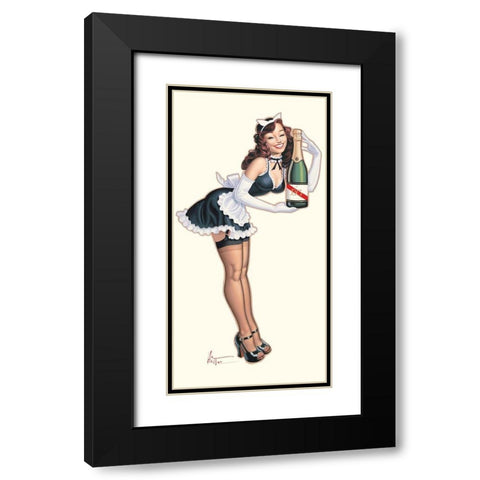 French Maid Black Modern Wood Framed Art Print with Double Matting by Hitte, Patrick