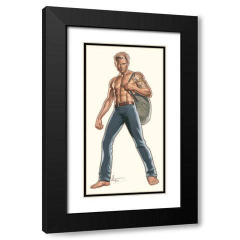 Sailorman Black Modern Wood Framed Art Print with Double Matting by Hitte, Patrick
