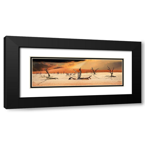 Trees in the Sandsea Black Modern Wood Framed Art Print with Double Matting by Hillert, Peter