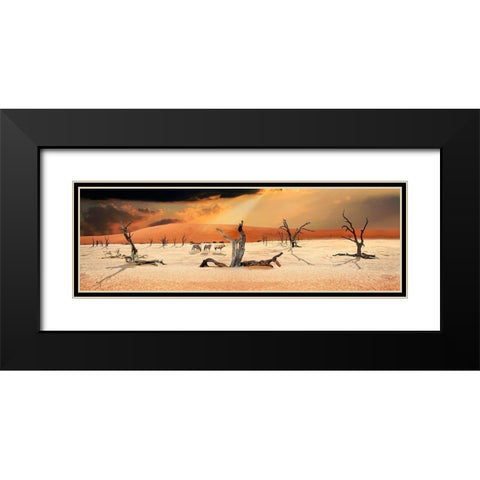 Trees in the Sandsea Black Modern Wood Framed Art Print with Double Matting by Hillert, Peter
