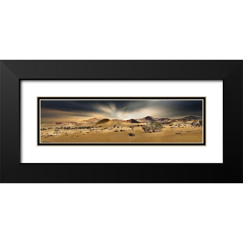 Namib Sandsea II Black Modern Wood Framed Art Print with Double Matting by Hillert, Peter