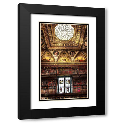 Library Room II Black Modern Wood Framed Art Print with Double Matting by Ronin
