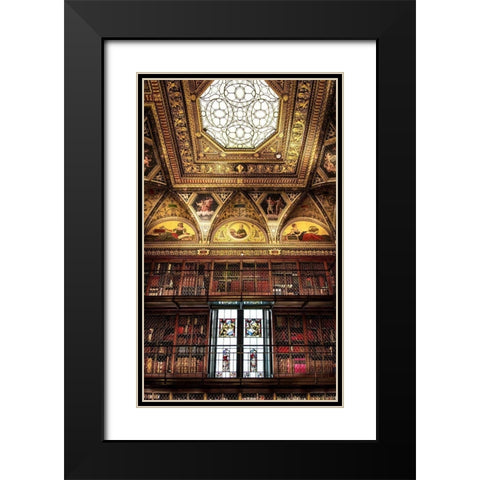 Library Room II Black Modern Wood Framed Art Print with Double Matting by Ronin