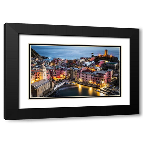 Cinque Terre II Black Modern Wood Framed Art Print with Double Matting by Ronin