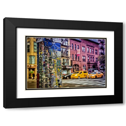 New York Streets Black Modern Wood Framed Art Print with Double Matting by Ronin