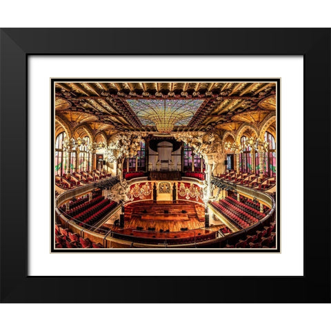 Opera Room IV Black Modern Wood Framed Art Print with Double Matting by Ronin