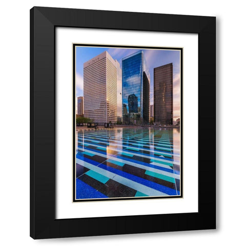 La Defense Black Modern Wood Framed Art Print with Double Matting by Bertrande, Arnaud